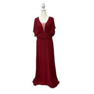 Ever Pretty Red Dress With Flutter Sleeves - Size 3X
